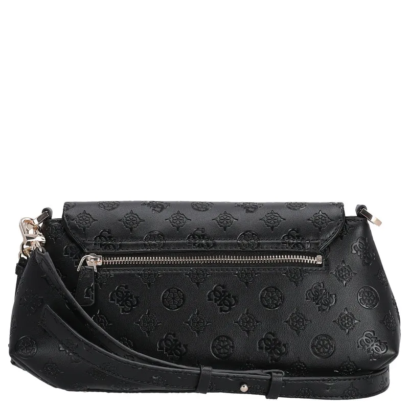 Guess Carmella Crossbody Flap - Bolso bandolera 30 cm (black logo)