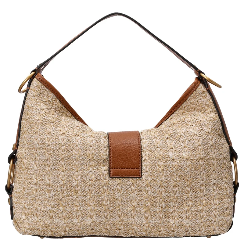 Guess Camden - Bolso de hombro 35 cm (natural/cognac)