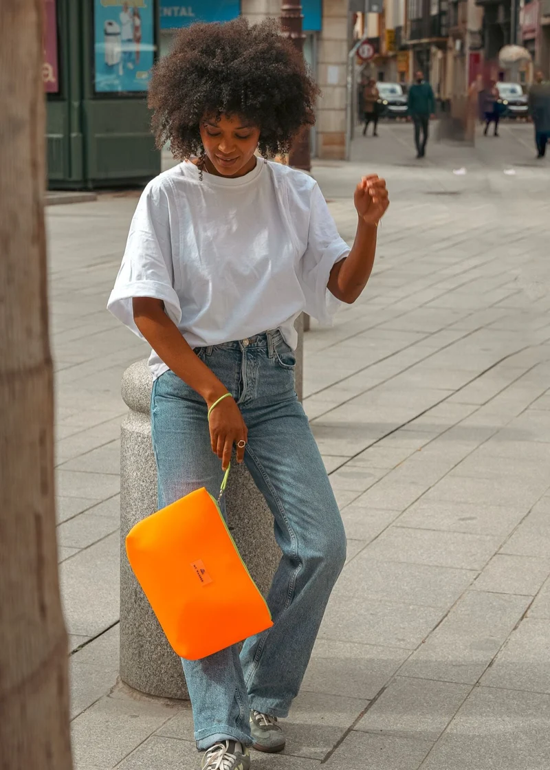 Bolso de mano Neopreno Naranja Fluor