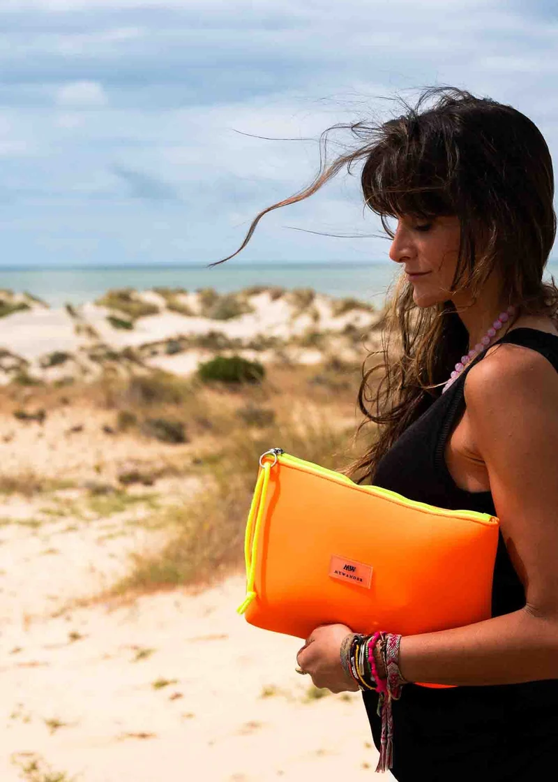Bolso de mano Neopreno Naranja Fluor
