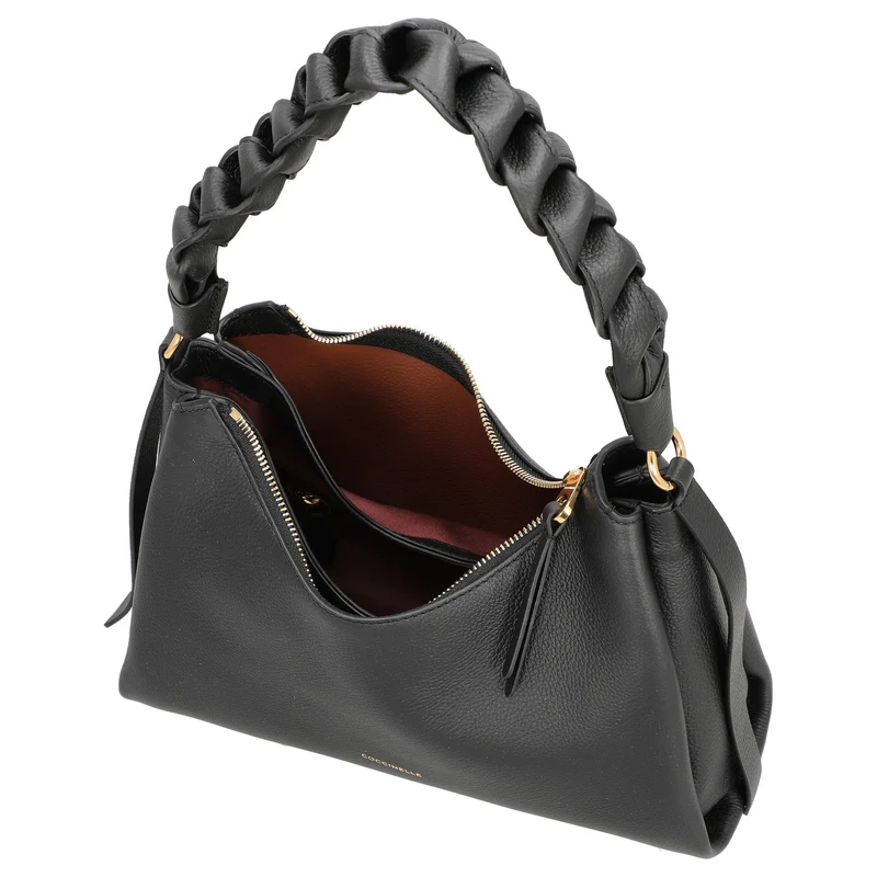 Coccinelle Boheme Grana Double - Bolso de mano S 30 cm (noir/cognac)