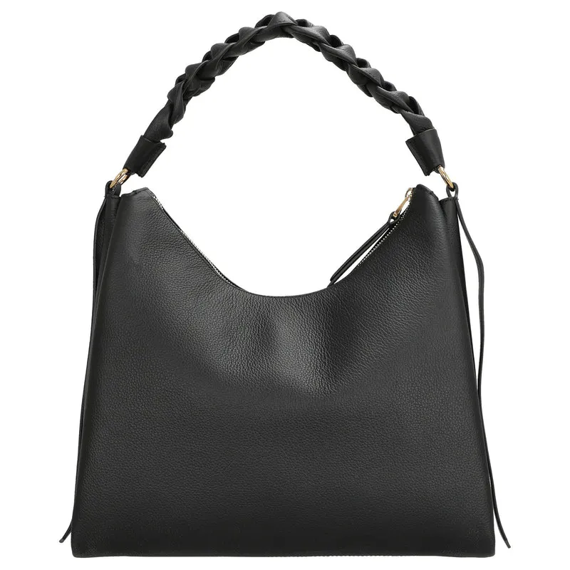 Coccinelle Boheme Grana Double - Bolso de hombro M 34 cm (noir/cognac)