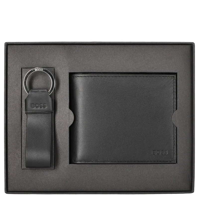 BOSS GB Geschenkset - Cartera y llavero (Color: negro)