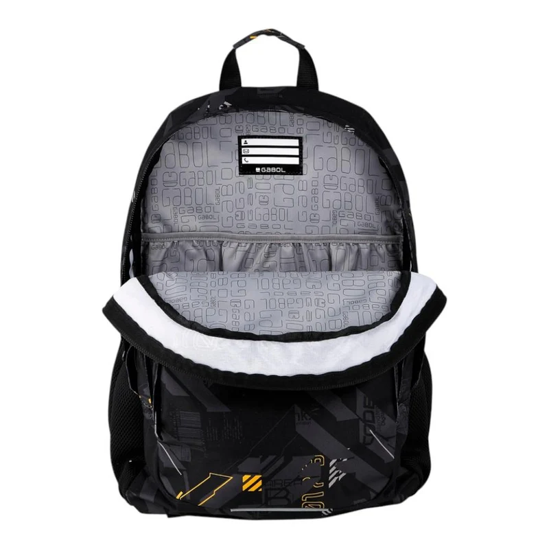 Mochila Escolar Gabol Byte Negra 3 Compartimentos