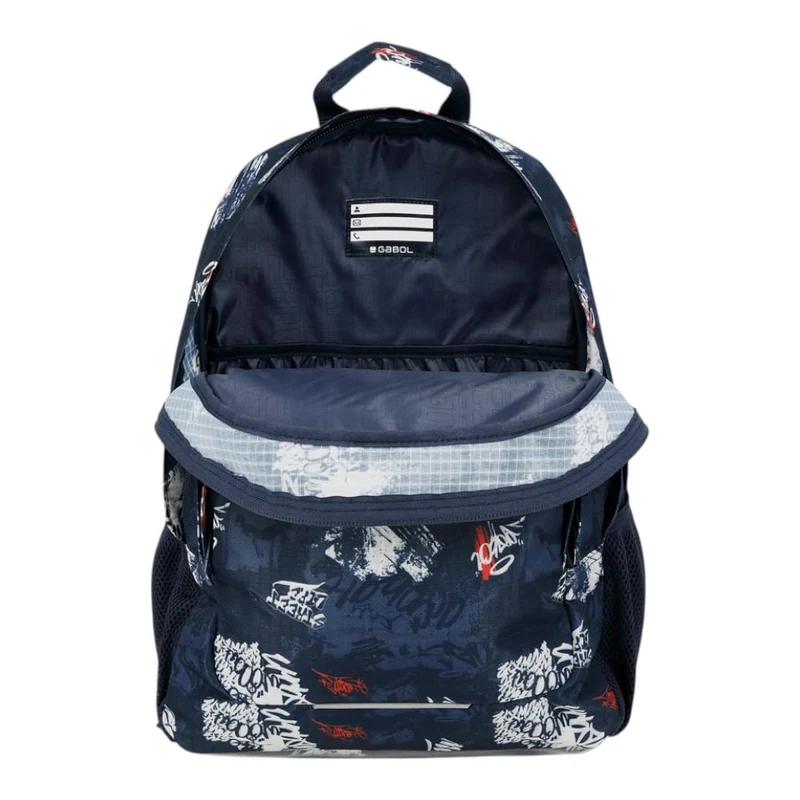 Mochila Escolar Gabol Dash Azul Marino Estampada 15,6"
