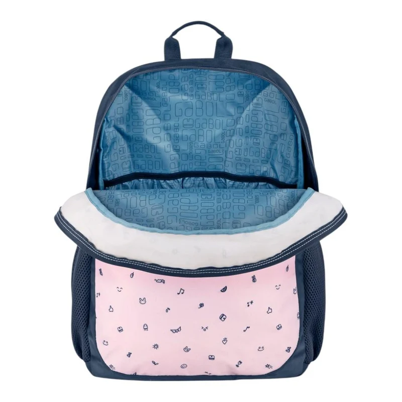 Mochila Escolar Gabol Icon Rosa Adaptable a Carro 2 Compartimentos