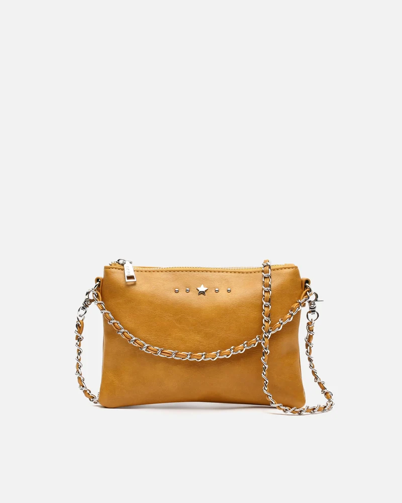 Nescofi-1 bolso bandolera de fiesta pequeño con doble cadena extraíble y detalles metálicos