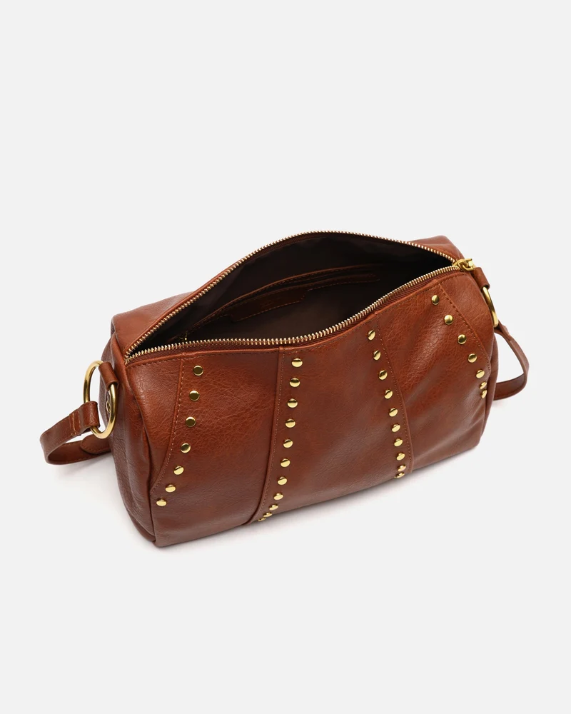 Fuyi bolso bowling con detalles metálicos