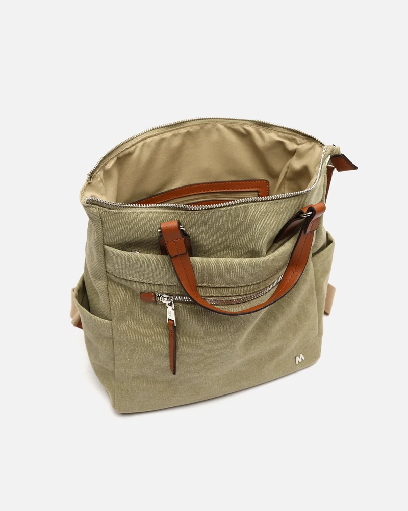 Evolet mochila de tela con asa de mano