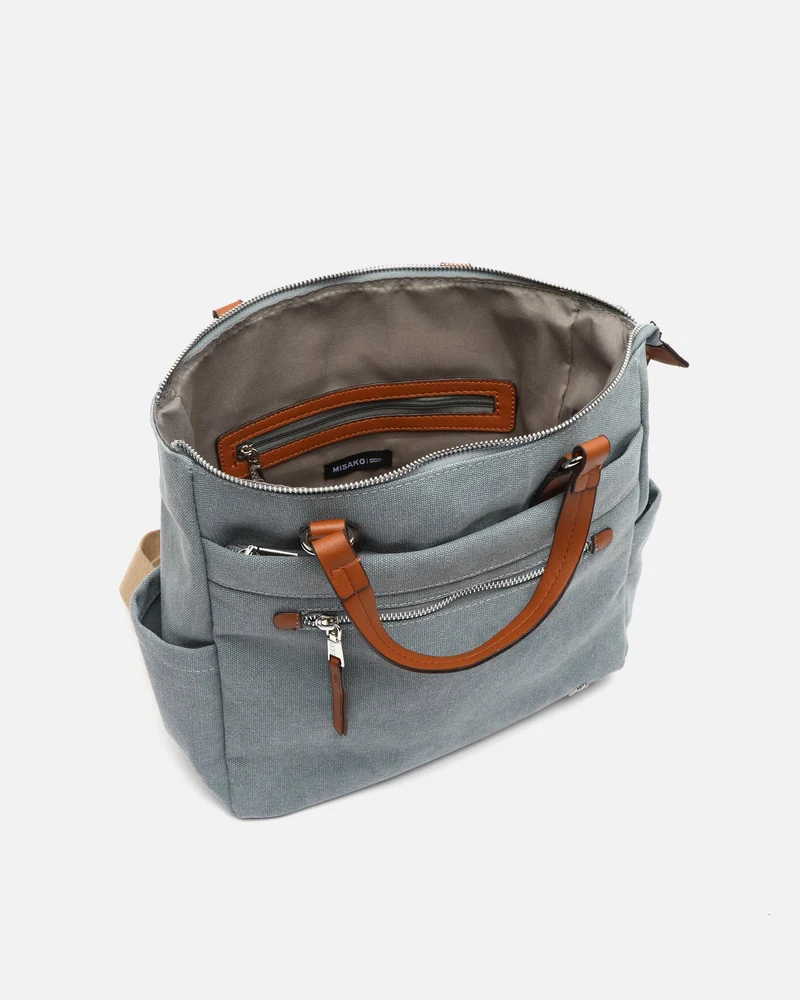 Evolet mochila de tela con asa de mano