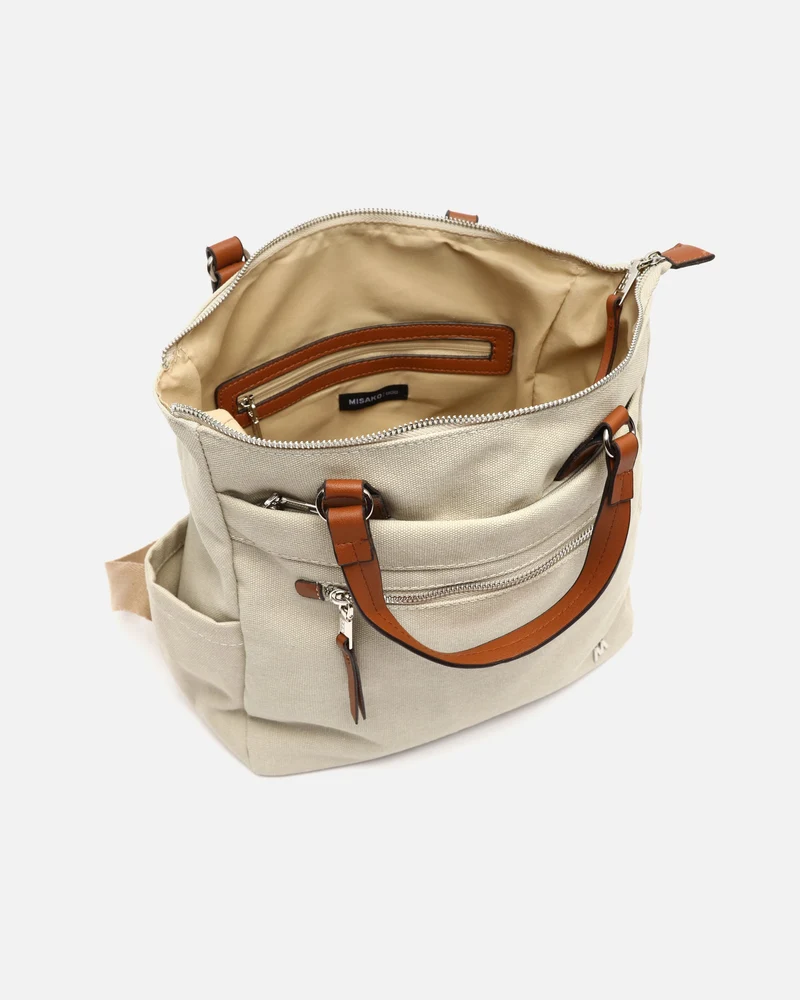 Evolet mochila de tela con asa de mano