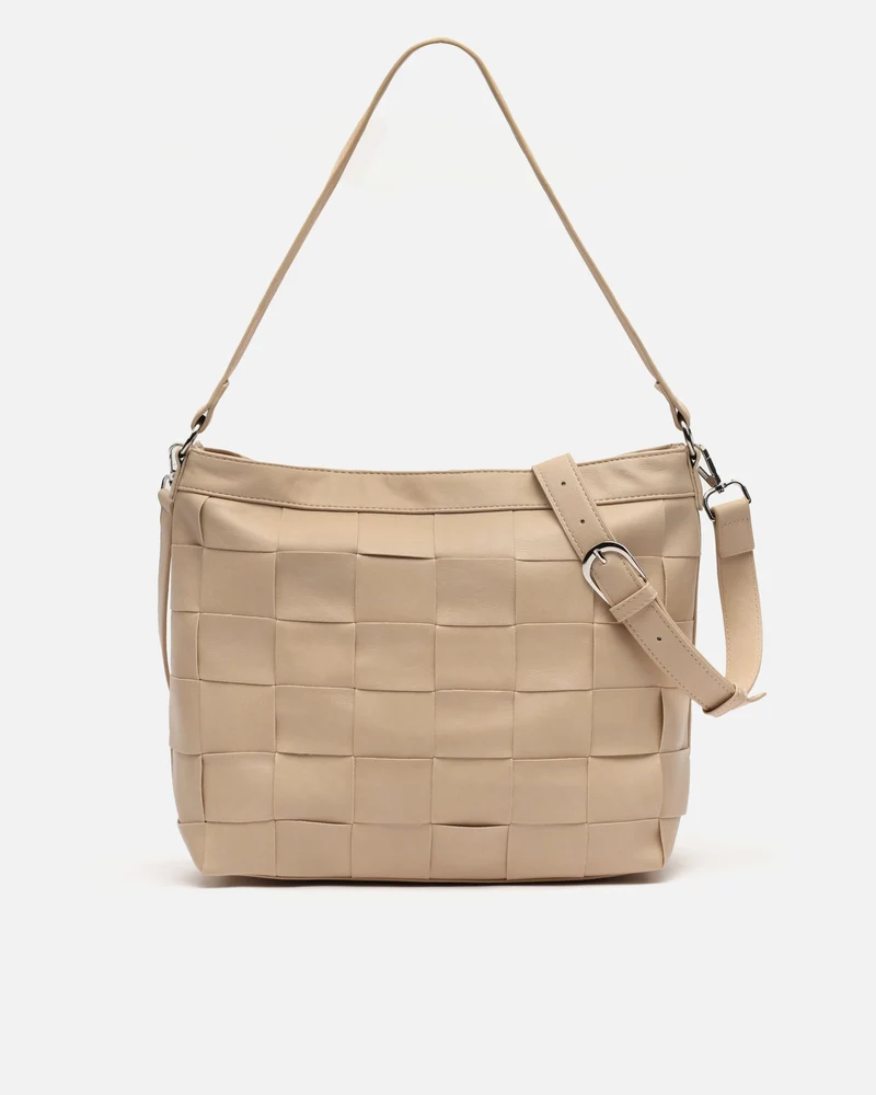 Fuso bolso de hombro trenzado con bandolera extraíble