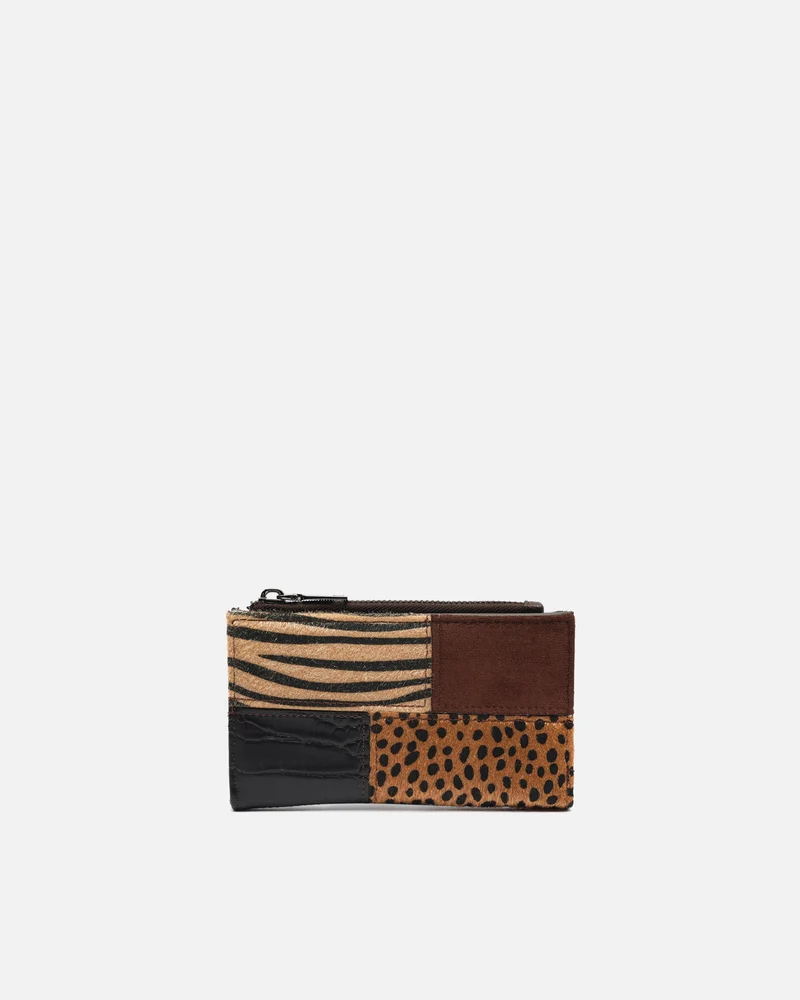 Ziveri monedero pequeño con estampado patchwork animal print