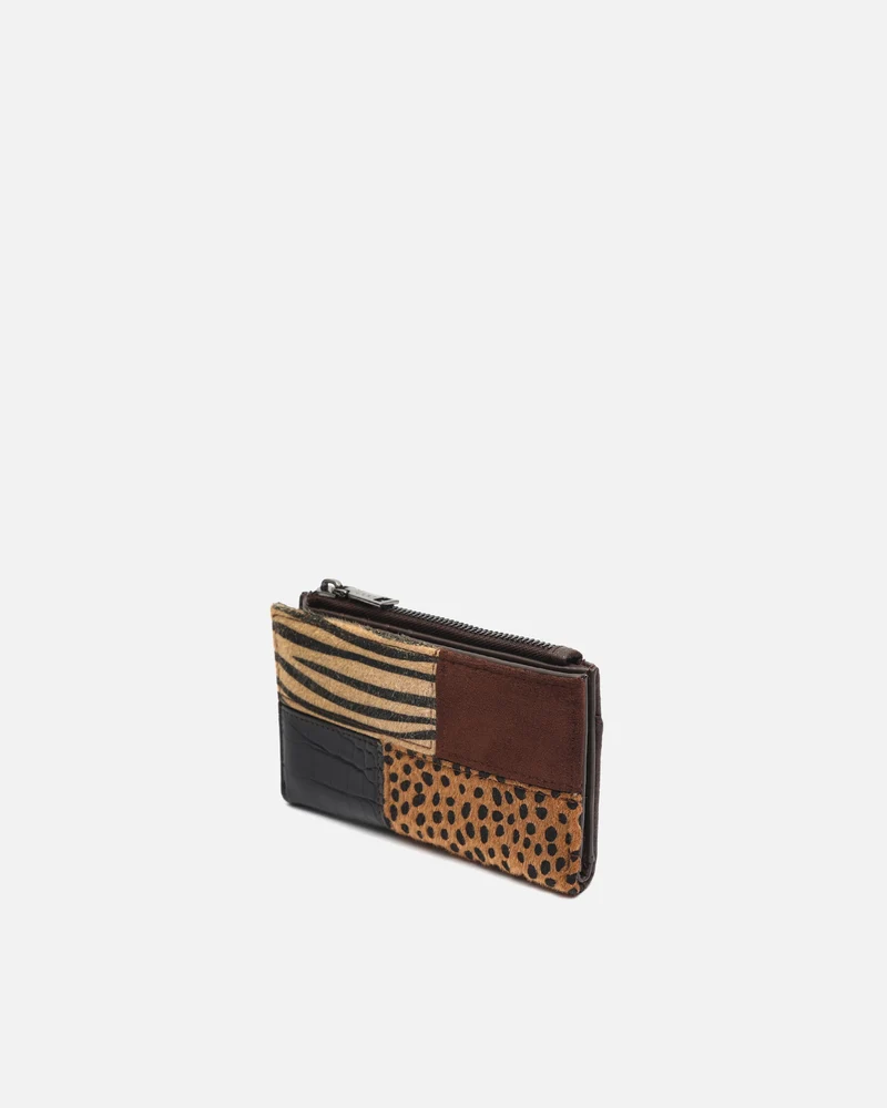 Ziveri monedero pequeño con estampado patchwork animal print