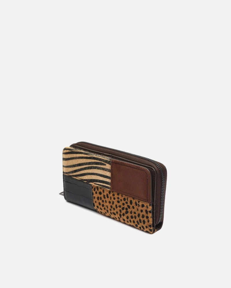 Ziveri monedero grande con estampado patchwork animal print