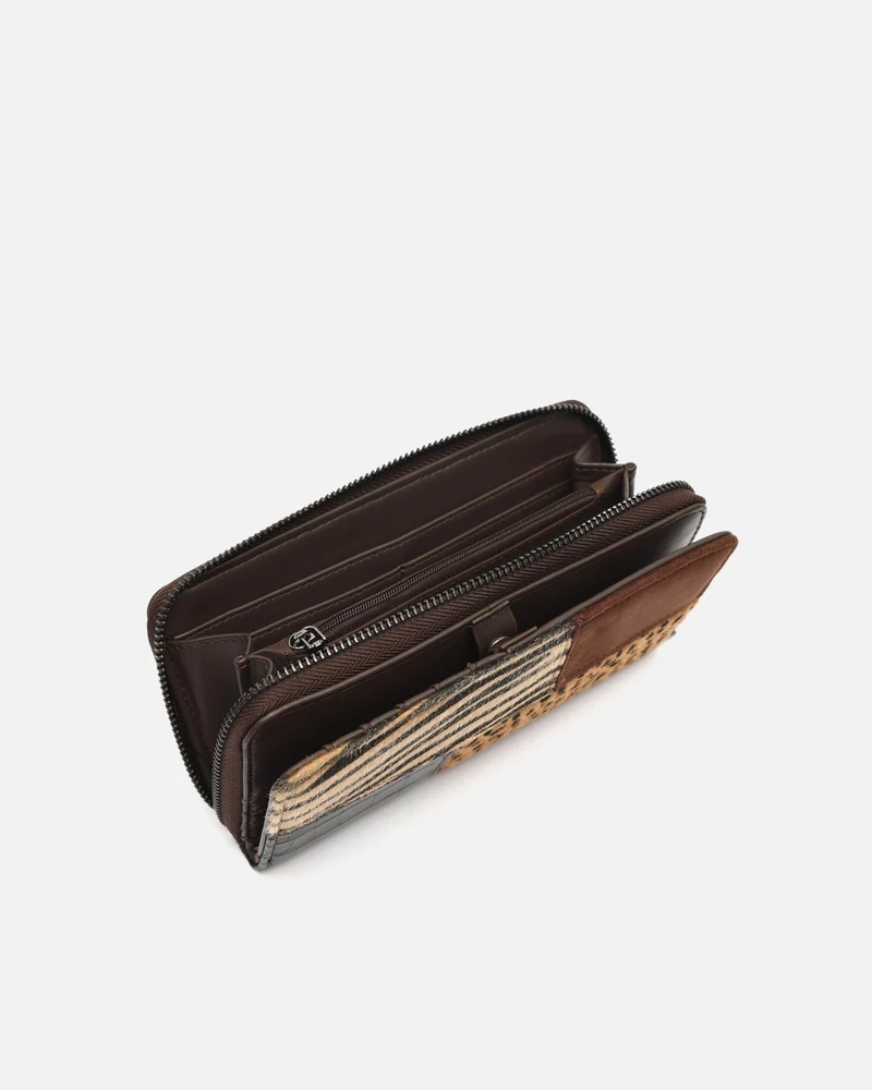 Ziveri monedero grande con estampado patchwork animal print