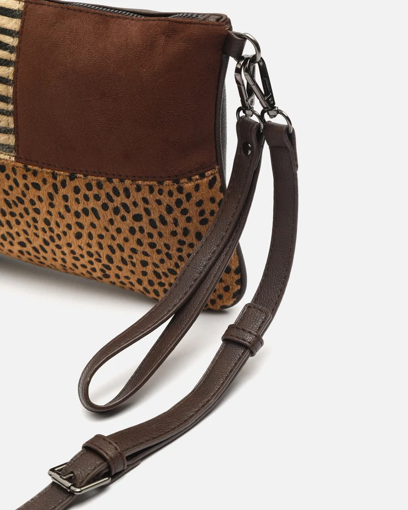 Zivera bolso bandolera pequeño con estampado patchwork animal print