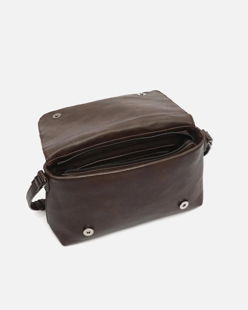 Ziveri bolso bandolera con solapa con estampado patchwork animal print