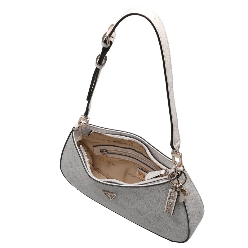 Guess Noelle II Top Zip - Bolso de hombro 28 cm (bone logo)