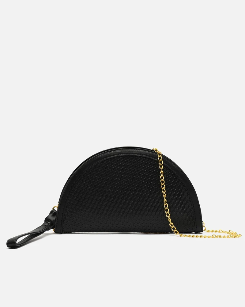 Empadi bolso de fiesta en media luna trenzado con asa bandolera extraíble ED.