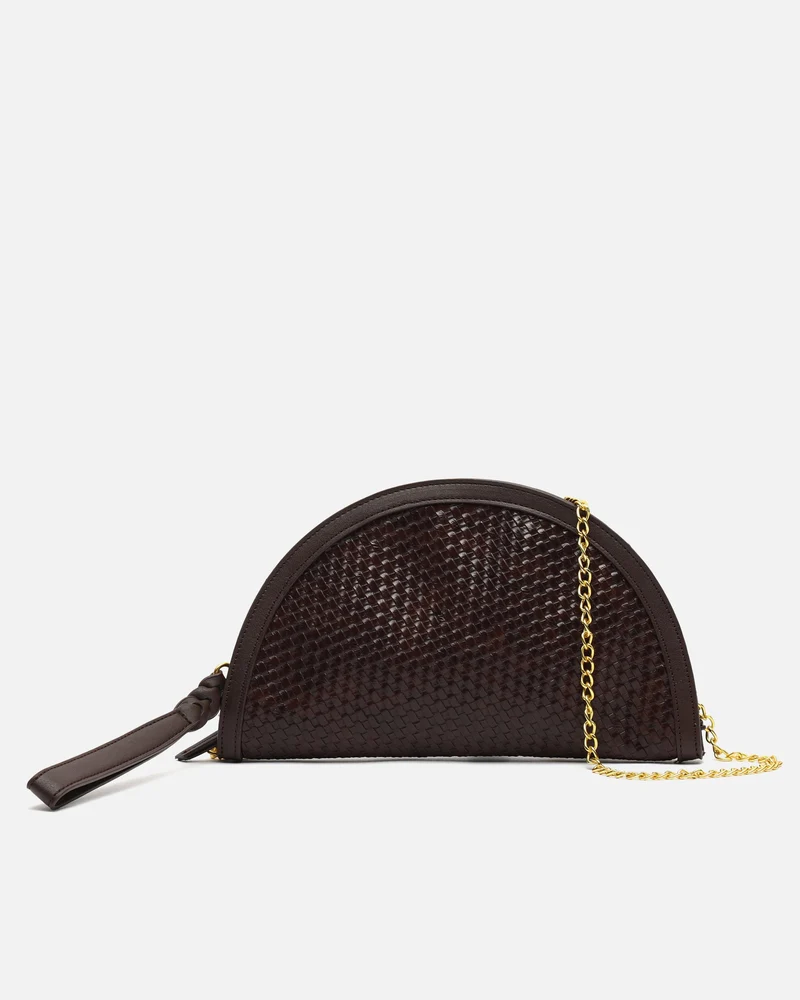 Empadi bolso de fiesta en media luna trenzado con asa bandolera extraíble ED.
