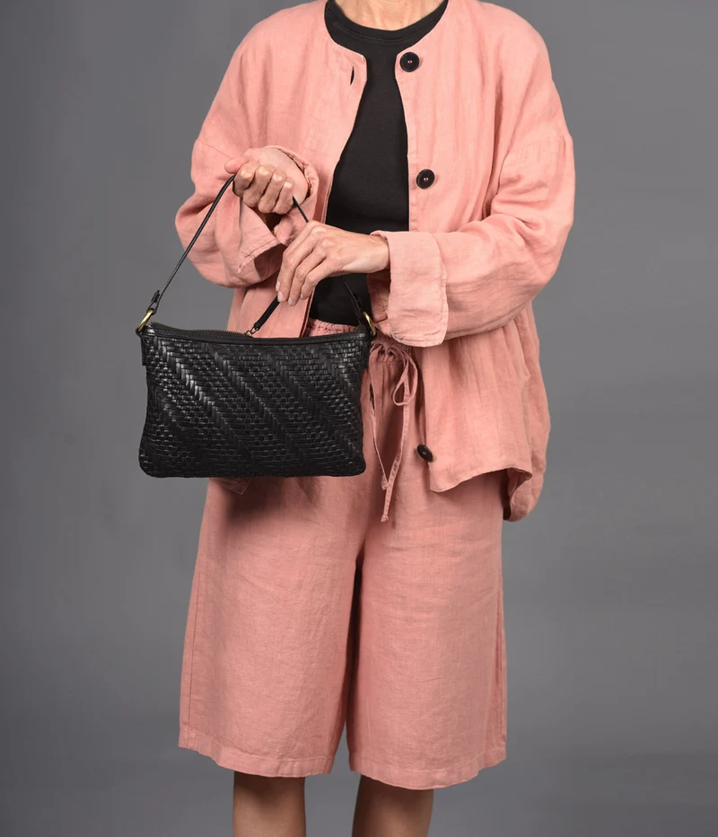 Bolso de hombro de piel THB Plait