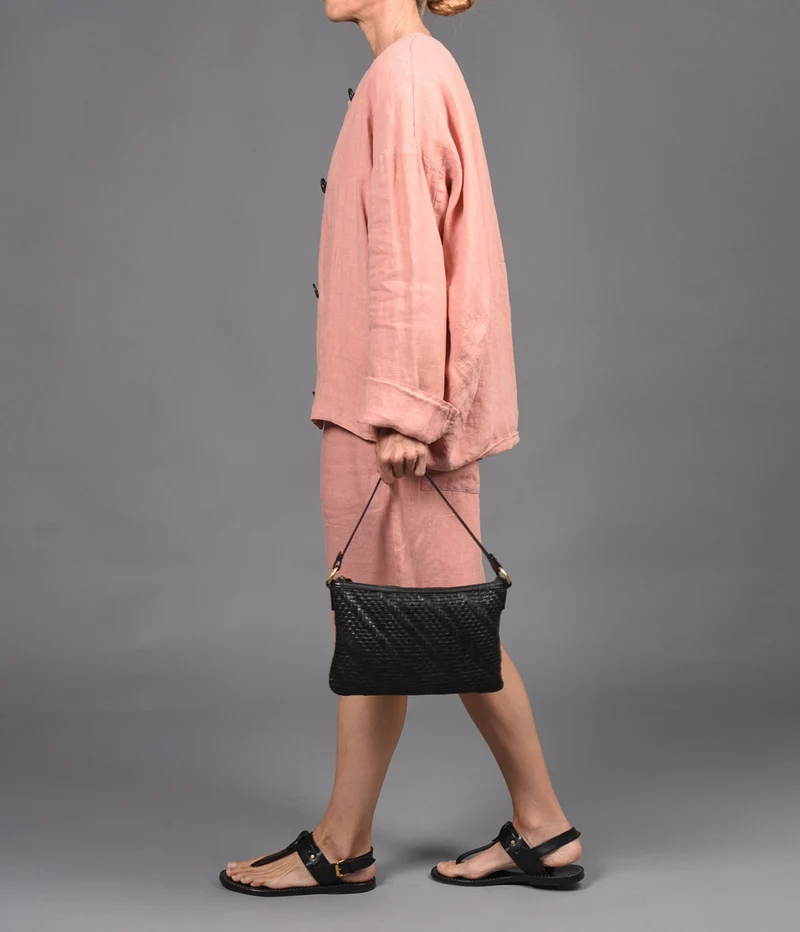 Bolso de hombro de piel THB Plait