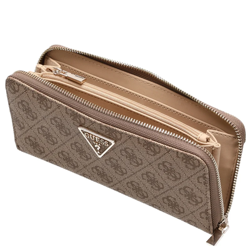 Guess Laurel II SLG Large Zip Around - Cartera 12cc 20.5 cm (latte logo)