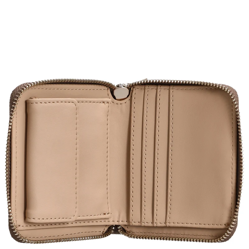 Guess Laurel II SLG Small Zip Around - Cartera 3cc 11 cm (latte logo)