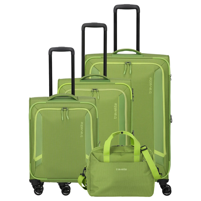 Travelite Corsiica - Set de trolley con 4 ruedas 4 pzas. expandible (fresh green)