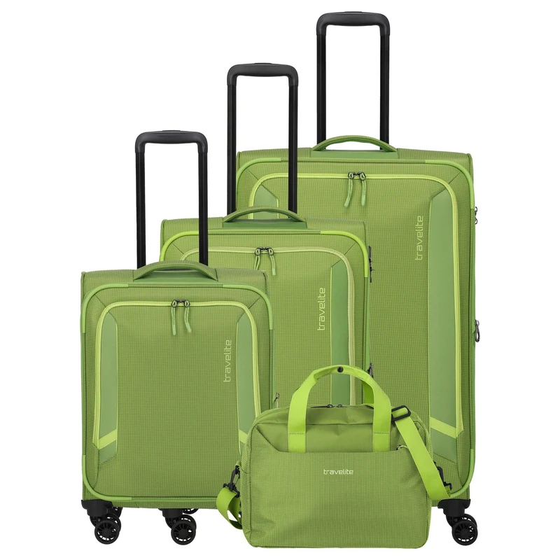 Travelite Corsiica - Set de trolley con 4 ruedas 4 pzas. expandible (fresh green)