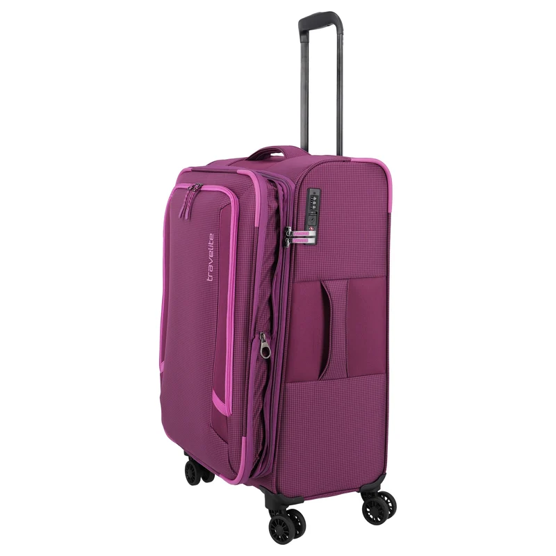 Travelite Corsiica - Set de trolley con 4 ruedas 4 piezas ampliable (pink)