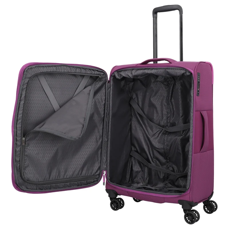 Travelite Corsiica - Set de trolley con 4 ruedas 4 piezas ampliable (pink)