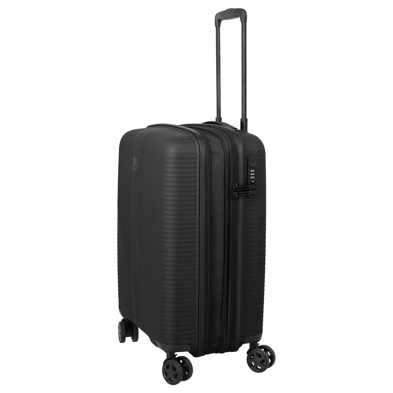 Travelite Air Stripe - Trolley de cabina S 4 ruedas 55 cm expandible (black)