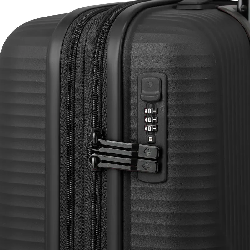 Travelite Air Stripe - Trolley de cabina S 4 ruedas 55 cm expandible (black)