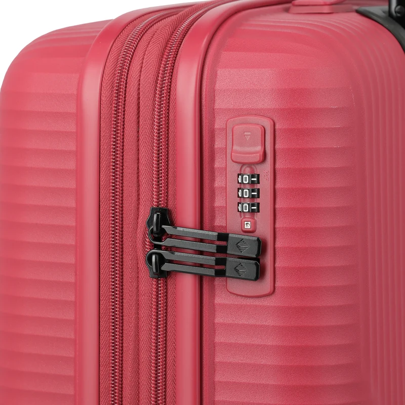 Travelite Air Stripe - Trolley de cabina S 4 ruedas 55 cm expandible (red)