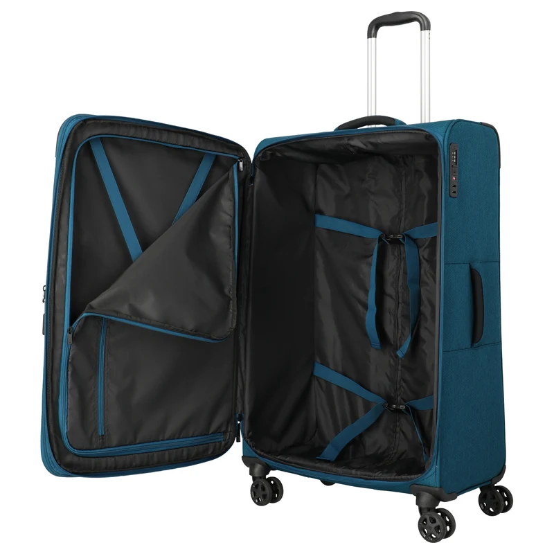 Travelite Kick Off - Trolley de 4 ruedas L 78 cm expandible (petrol)