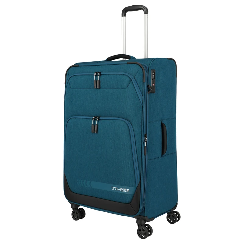 Travelite Kick Off - Trolley de 4 ruedas L 78 cm expandible (petrol)