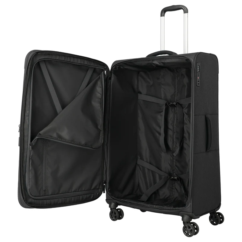 Travelite Kick Off - Trolley de 4 ruedas L 78 cm expandible (black)