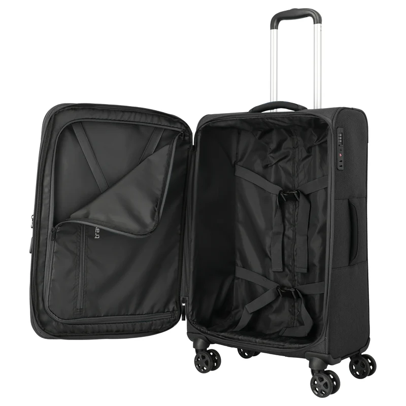 Travelite Kick Off - Trolley de 4 ruedas M 67 cm expandible (black)