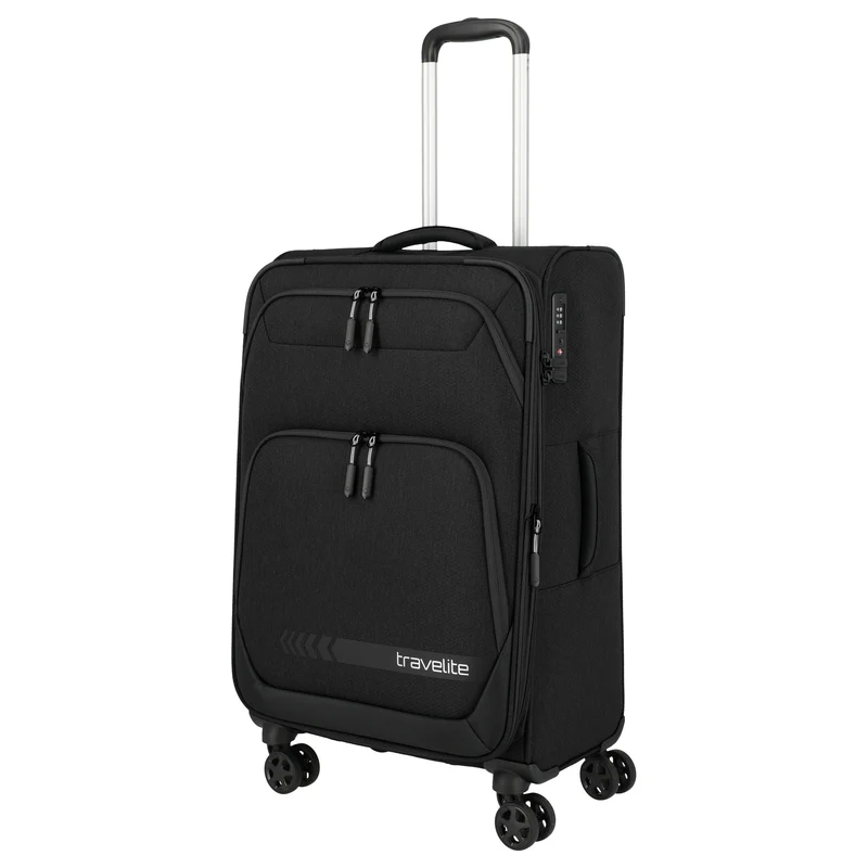 Travelite Kick Off - Trolley de 4 ruedas M 67 cm expandible (black)