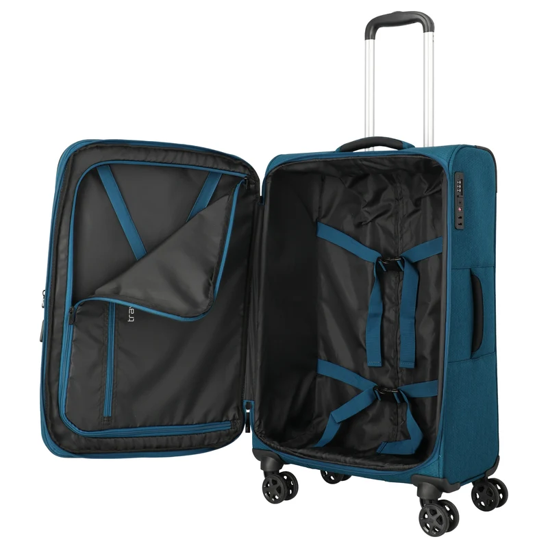 Travelite Kick Off - Trolley de 4 ruedas M 67 cm expandible (petrol)