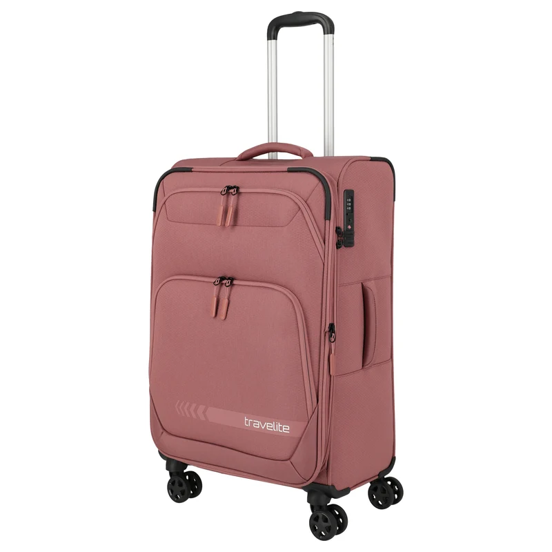 Travelite Kick Off - Trolley de 4 ruedas M 67 cm expandible (blush)
