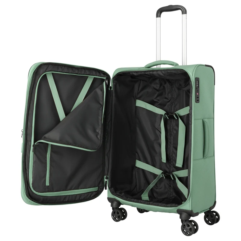 Travelite Kick Off - Trolley de 4 ruedas M 67 cm expandible (Sage Green)