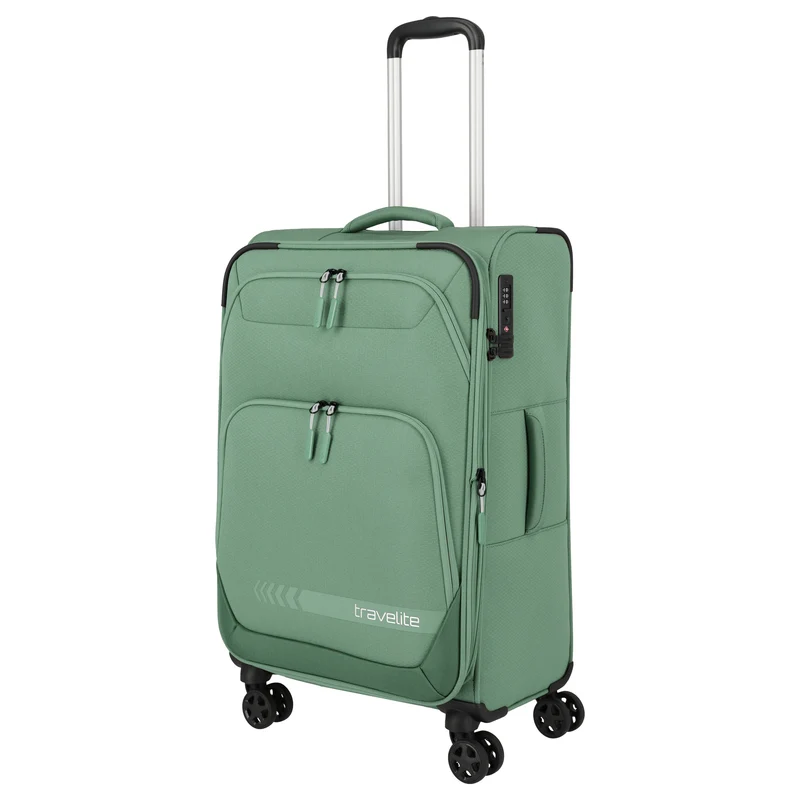 Travelite Kick Off - Trolley de 4 ruedas M 67 cm expandible (Sage Green)