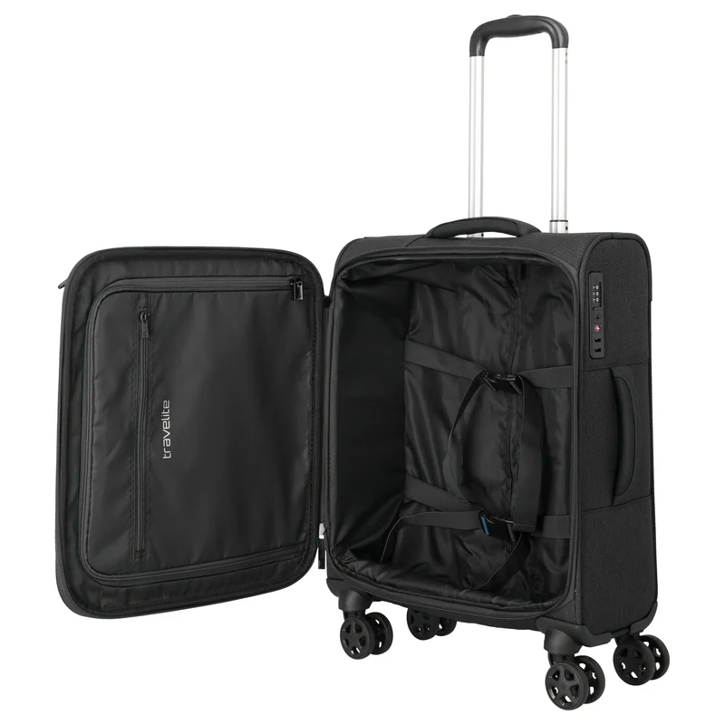 Travelite Kick Off - Trolley de cabina con 4 ruedas S 55 cm (black)