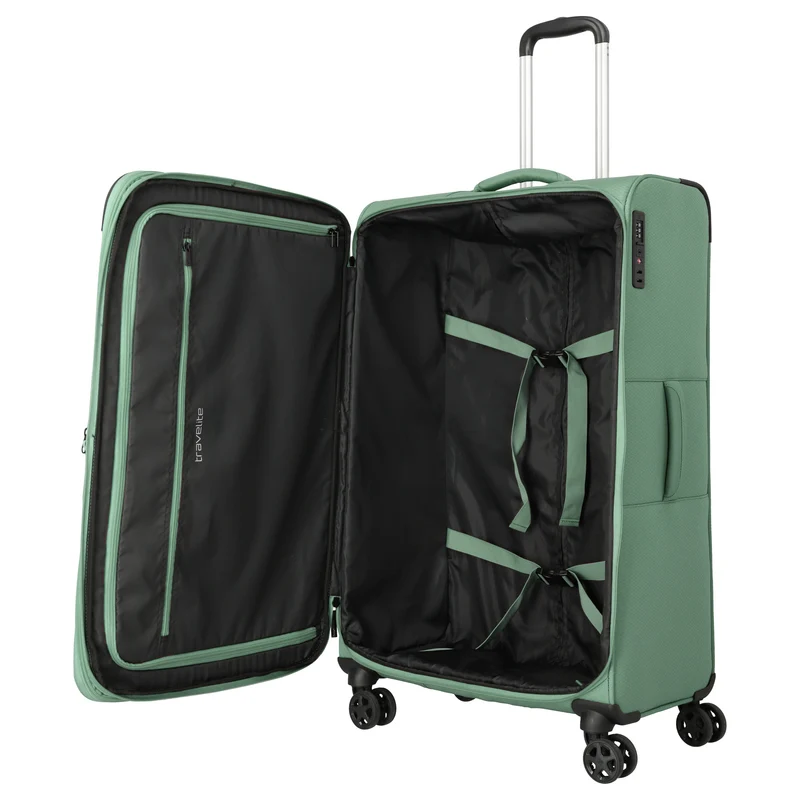 Travelite Kick Off - Juego de trolley con 4 ruedas 3 piezas (Sage Green)