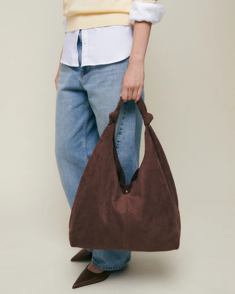 Pologi-1 bolso hobo grande efecto ante con neceser extraíble