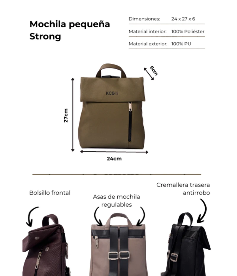 Mochila antirrobo pequeña KCB Strong