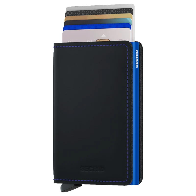 Secrid Matte Slimwallet - Cartera RFID 6.8 cm (black-blue)